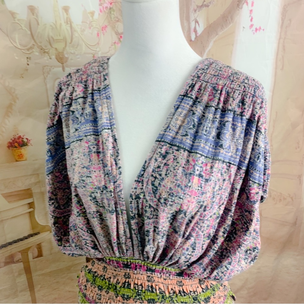 NEW Free People Next Vacation Top in Black Combo - Picture 6 of 11